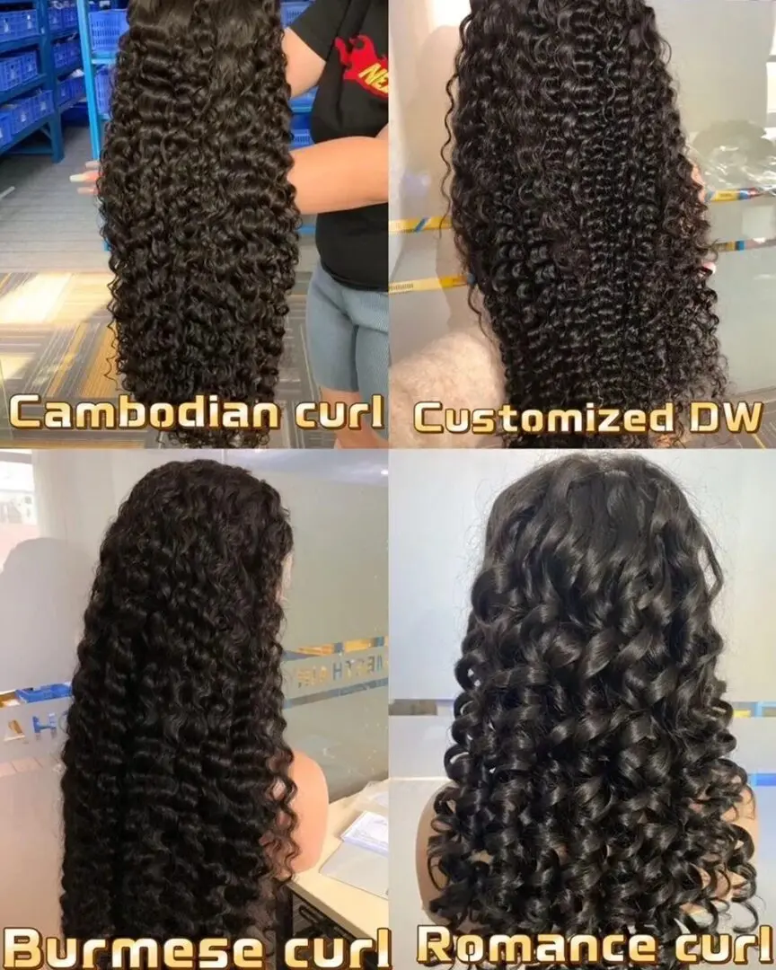 A collage of different types of curly hair