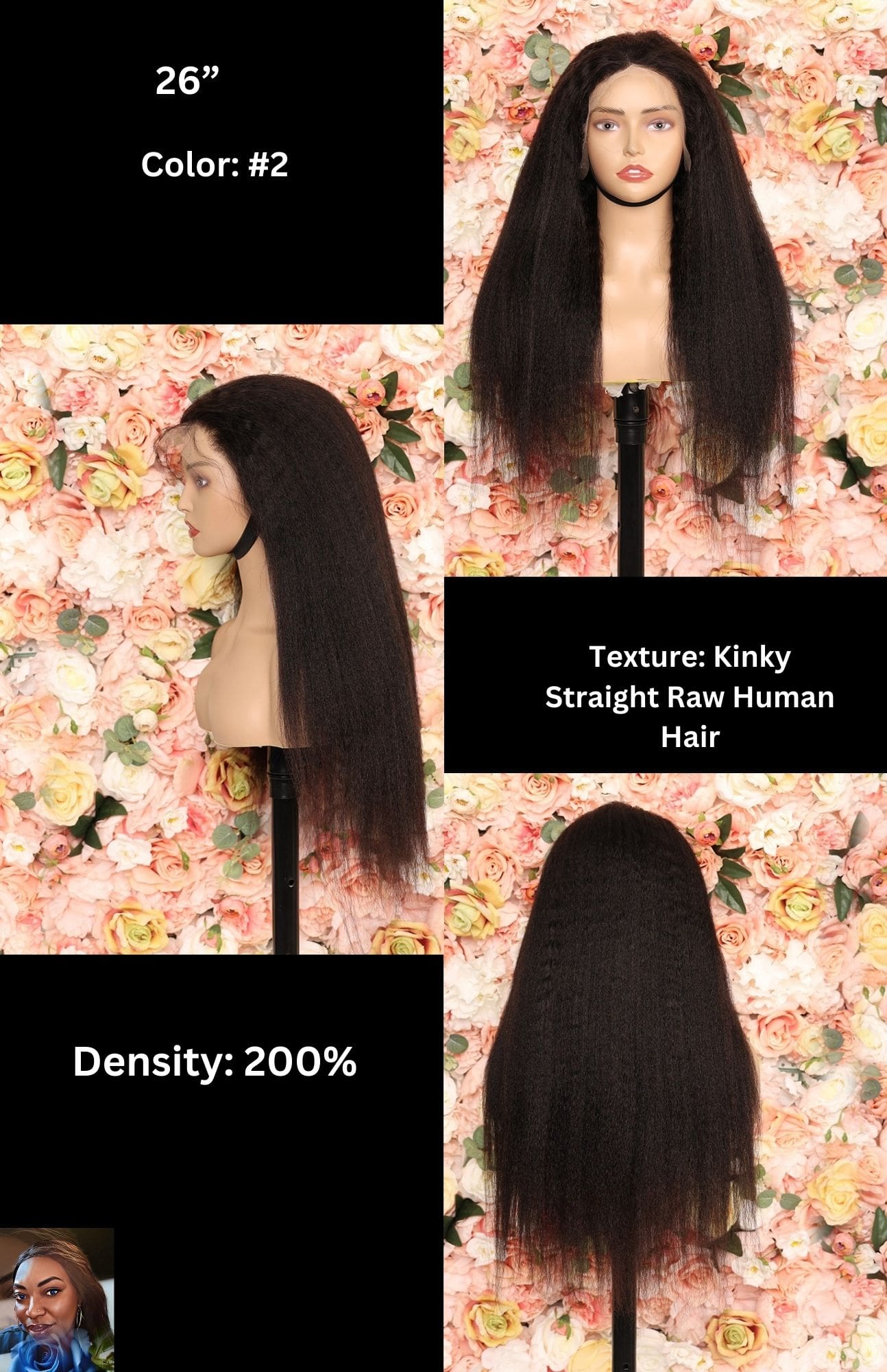 A collage of different hair types and their density.