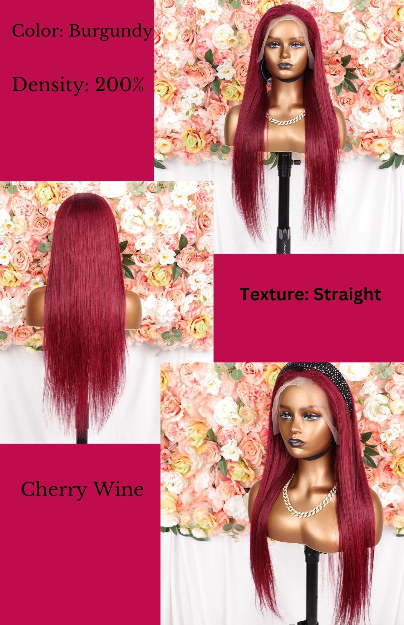 A collage of different types of red hair