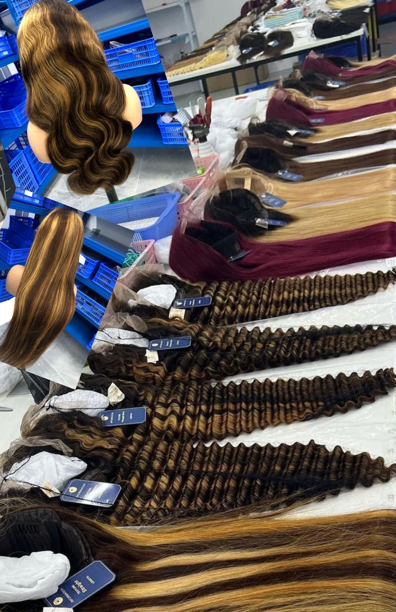 A bunch of different types of hair extensions